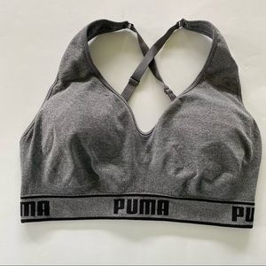 PUMA Grey Sports Bra XL Workout Gym Bra Active Padded